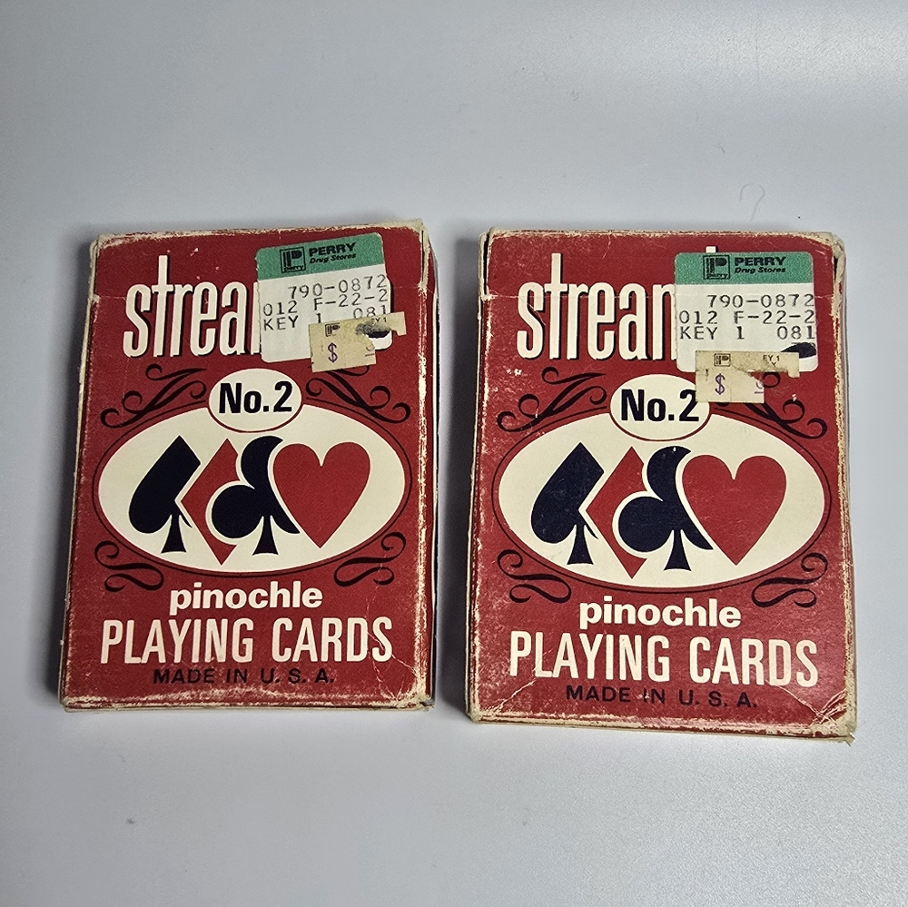 Vintage No.2 Pinochle Playing Cards - Red (Set of 2)